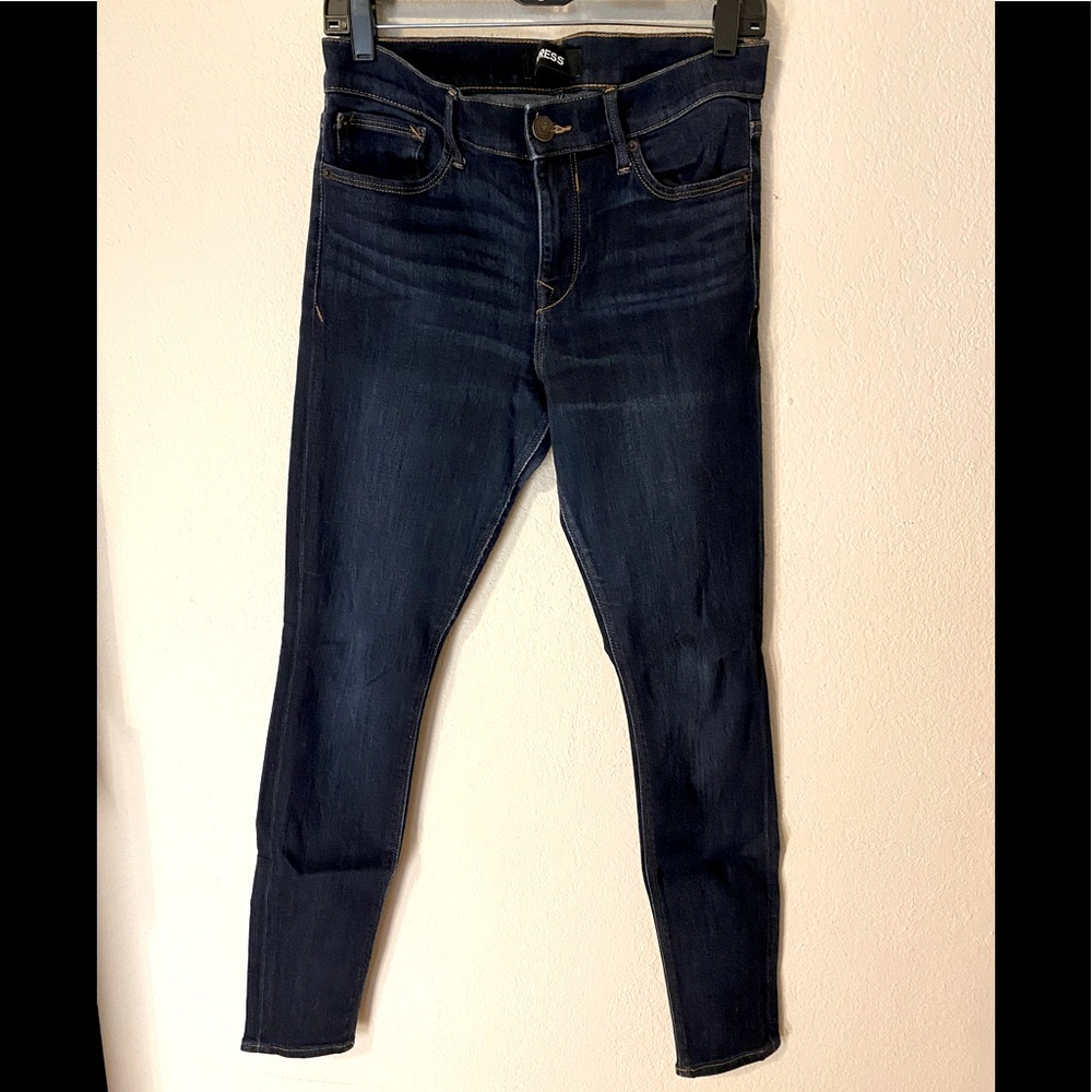 Express mid-rise dark wash jean legging. Size 8R.